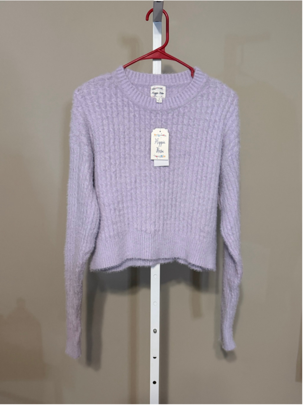 Women's Hippie Rose Lavender Crew Neck Sweater Size S